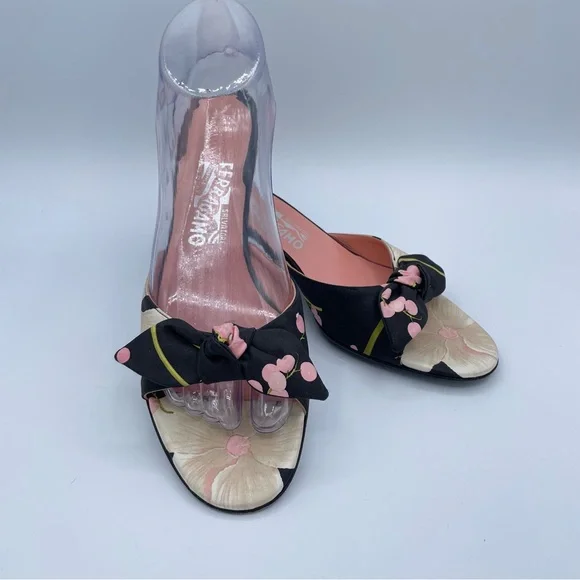 Salvatore Ferragamo Shoes 8 1/2 Black/Pink - Picture 1 of 16